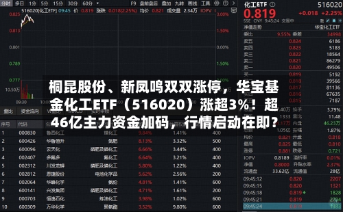 桐昆股份	、新凤鸣双双涨停，华宝基金化工ETF（516020）涨超3%！超46亿主力资金加码，行情启动在即？-第2张图片